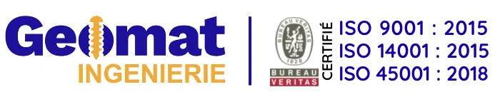 GEOMAT Ingénierie – certifié ISO 9001, 14001 et 45001 par Bureau Veritas